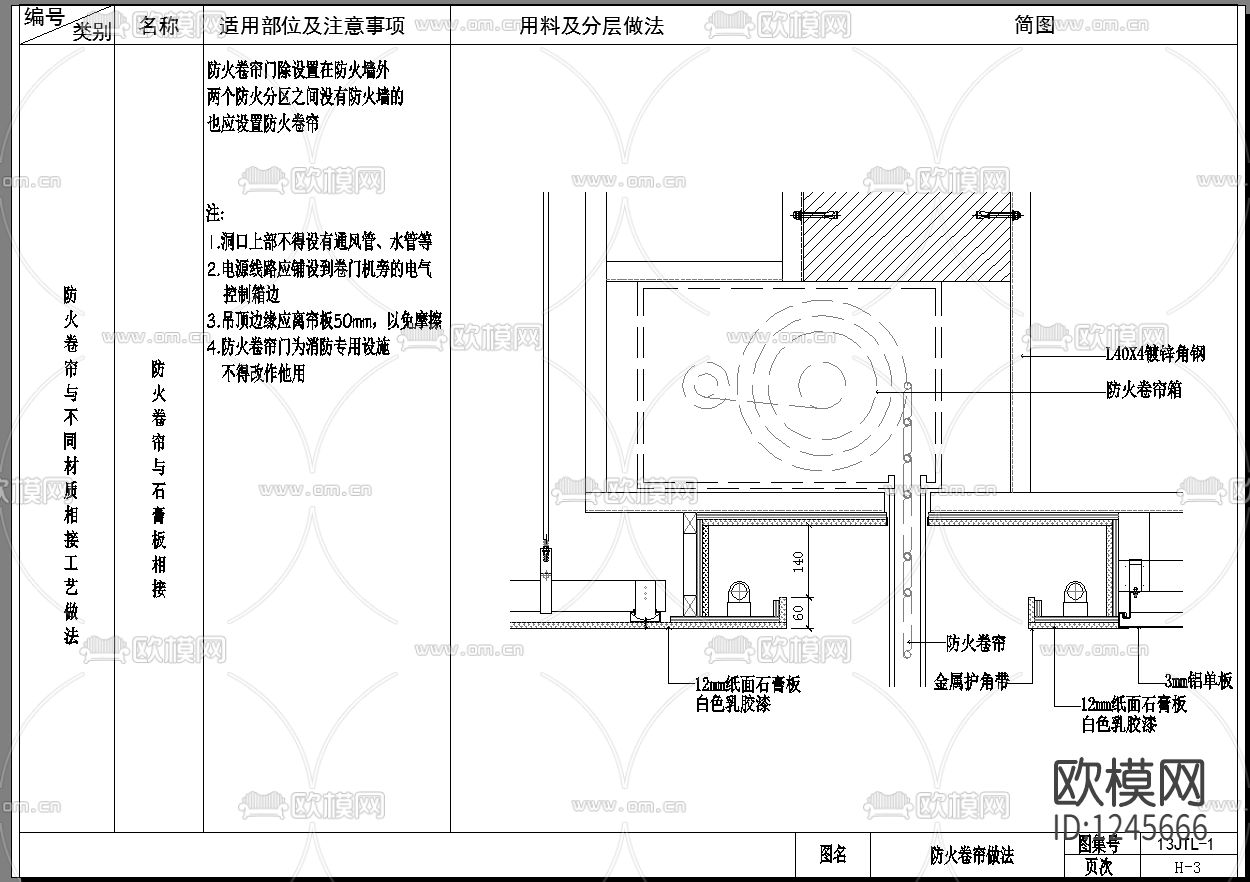 消防卷帘门节点大样下载（渲染图1）