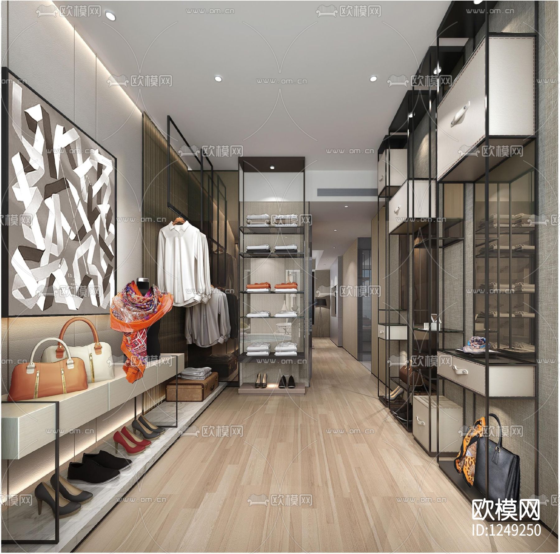 三亚悦晟现代样板房  施工图+概念方案+物料清单+效果图下载（渲染图2）