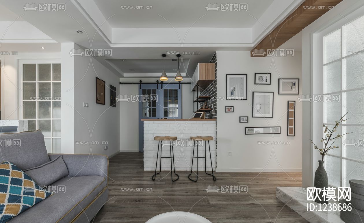 北欧住宅施工图实景照片下载（渲染图5）