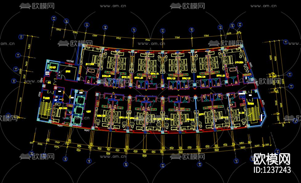 酒店全套图纸 内含效果图下载（渲染图3）