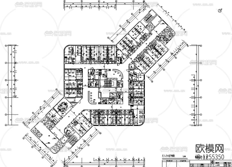 医院室内平面装修设计cad施工图下载(渲染图1)