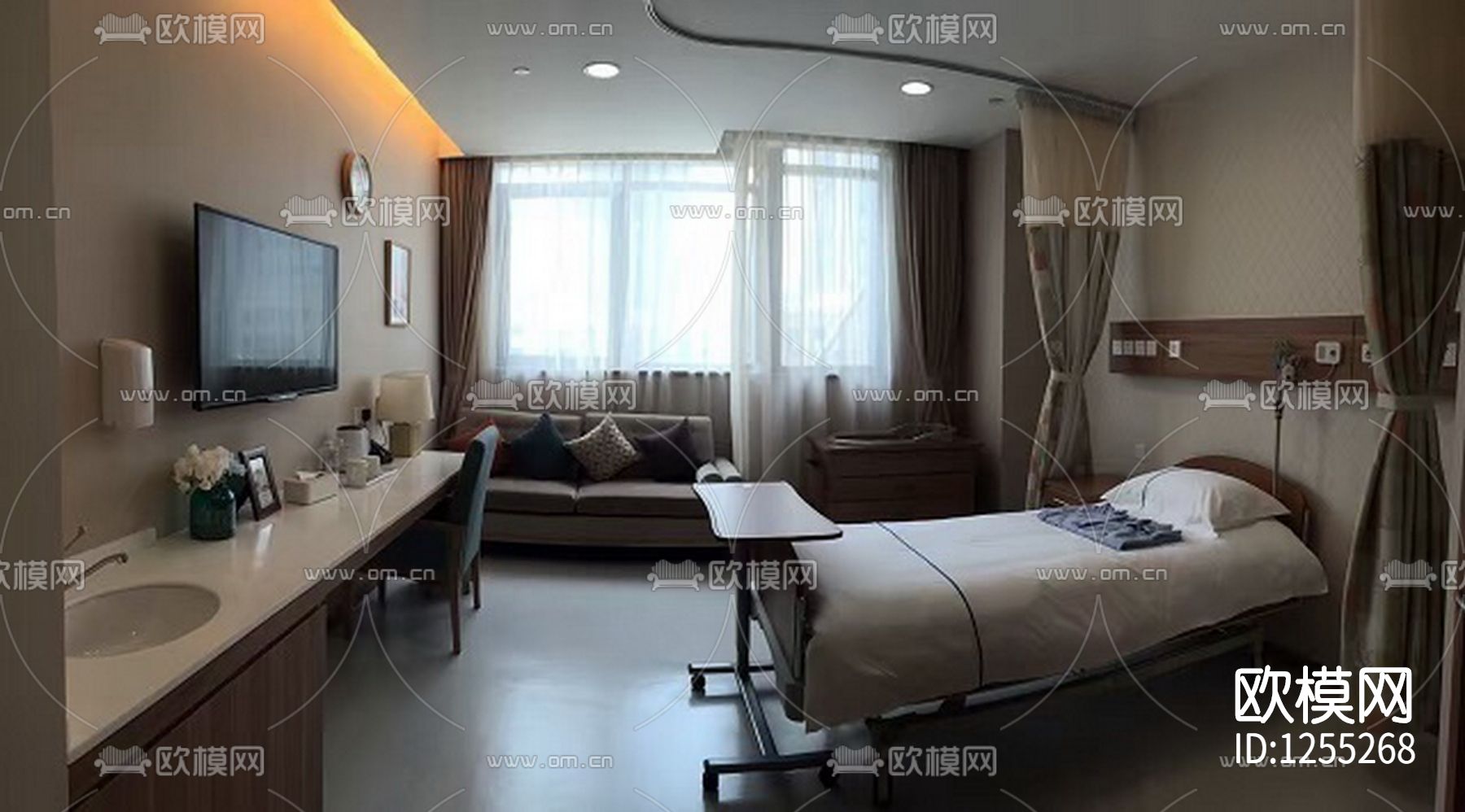 妇产医院室内装修cad施工图下载（渲染图7）