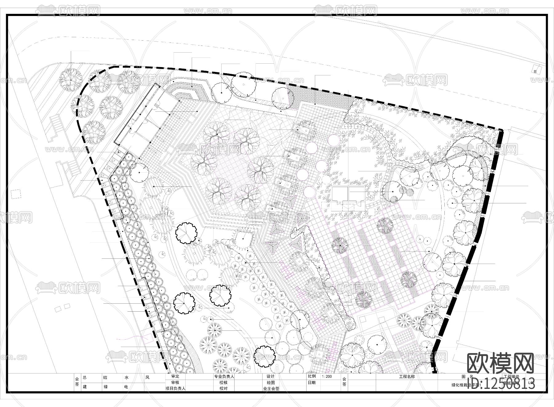 上海黄埔区某公园景观施工图下载