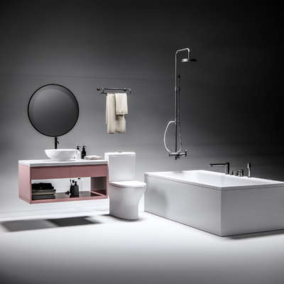  现代卫浴盆浴缸马桶su模型 