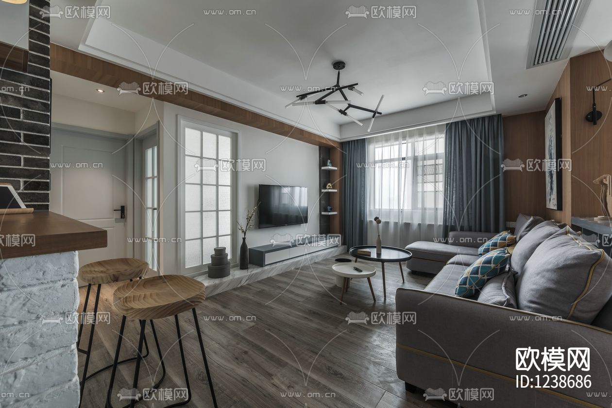 北欧住宅施工图实景照片下载（渲染图1）