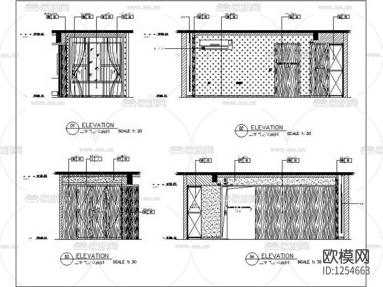 高档养老院两居室客房室内设计施工图下载（渲染图1）