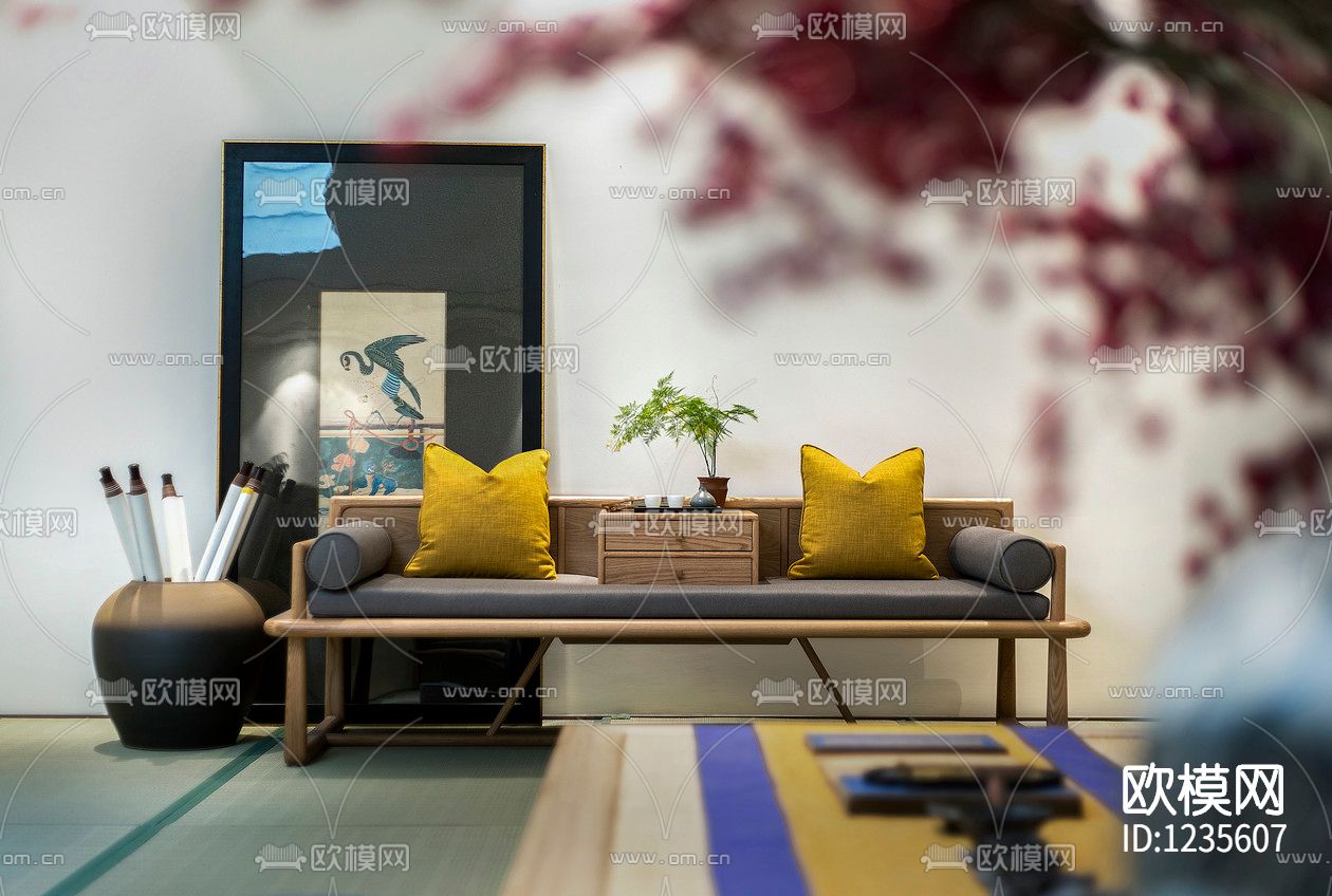 新中式别墅样板房下载（渲染图5）