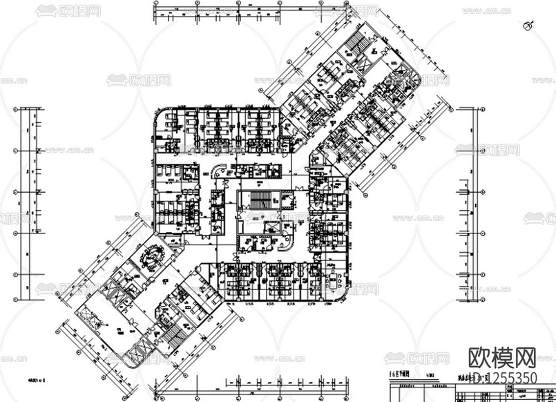 医院室内平面装修设计cad施工图下载(渲染图2)