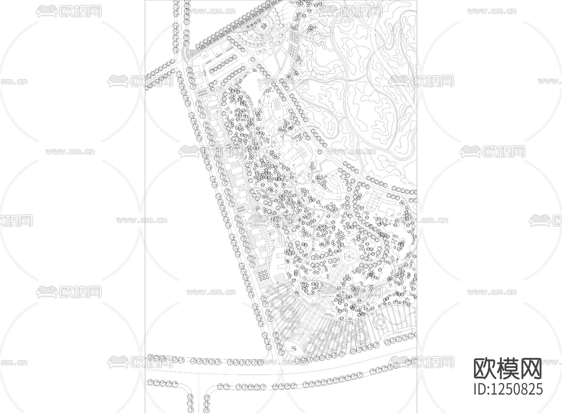 四川某县城公园景观设计施工图下载