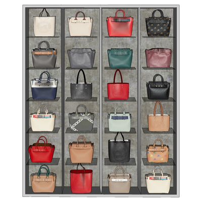  现代女士手提包su模型 