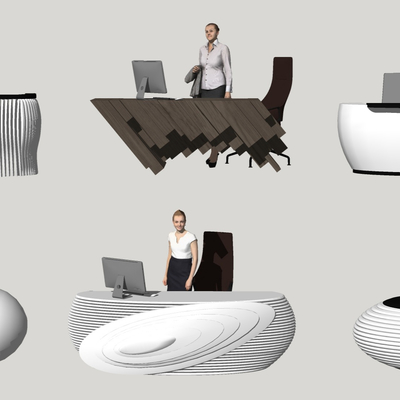  现代服务接待前台su模型 