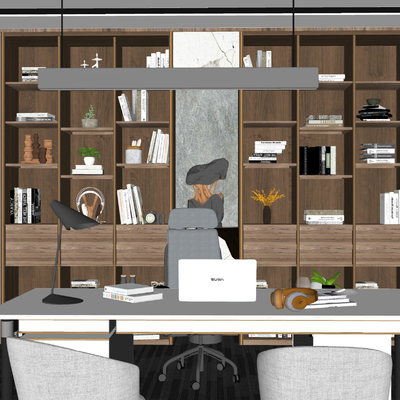 现代书桌椅su模型