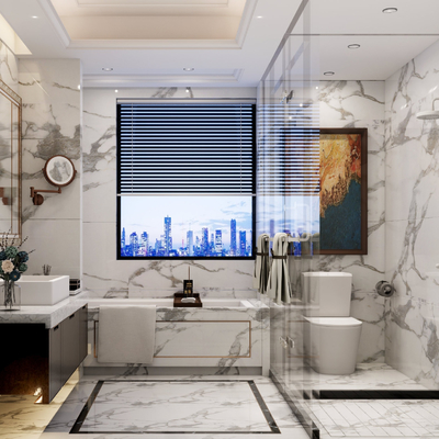 简欧卫生间浴室su模型