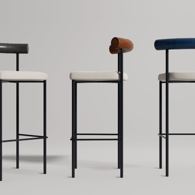 现代铁艺吧台椅su模型