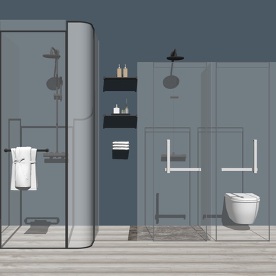  现代淋浴房su模型 