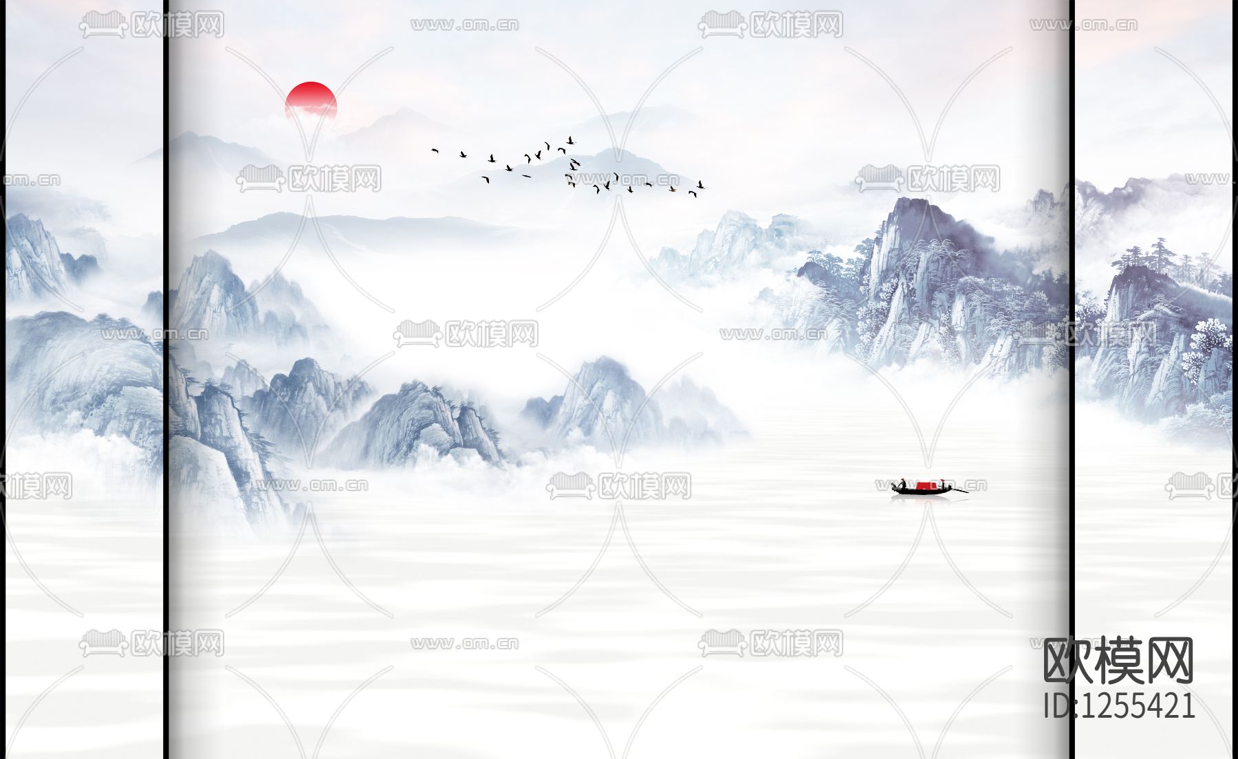 中式石材大板背景贴图