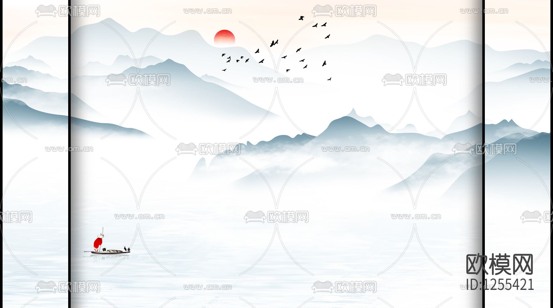 中式石材大板背景贴图