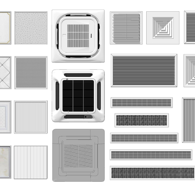  现代中央空调su模型 