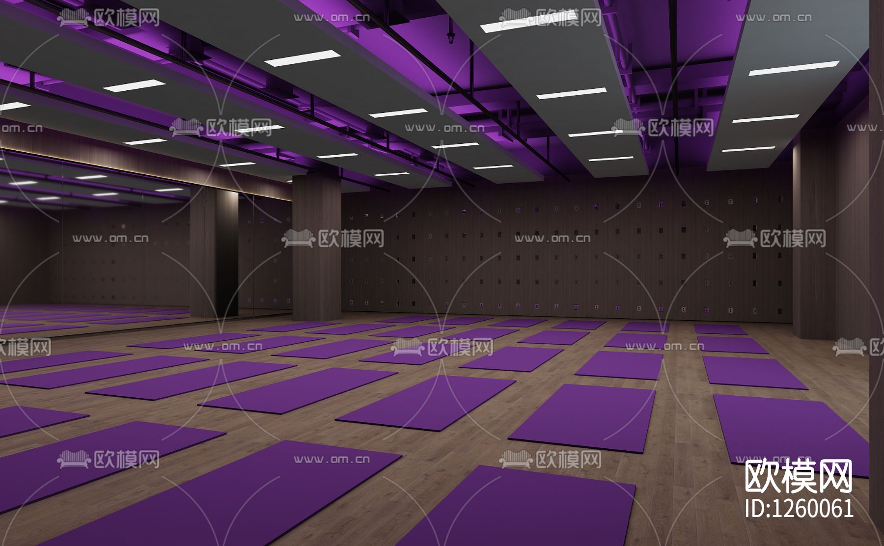 尊爵汇健身中心室内cad施工图下载（渲染图3）