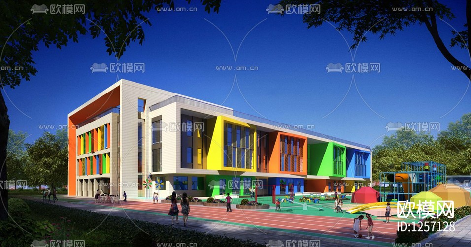 幼兒園cad施工圖下載(渲染圖1)