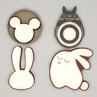  现代儿童卡通吸顶灯su模型 