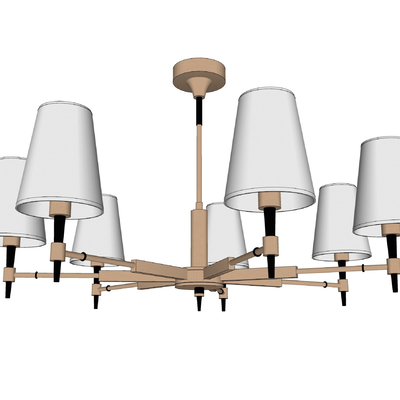 现代金属多头吊灯su模型