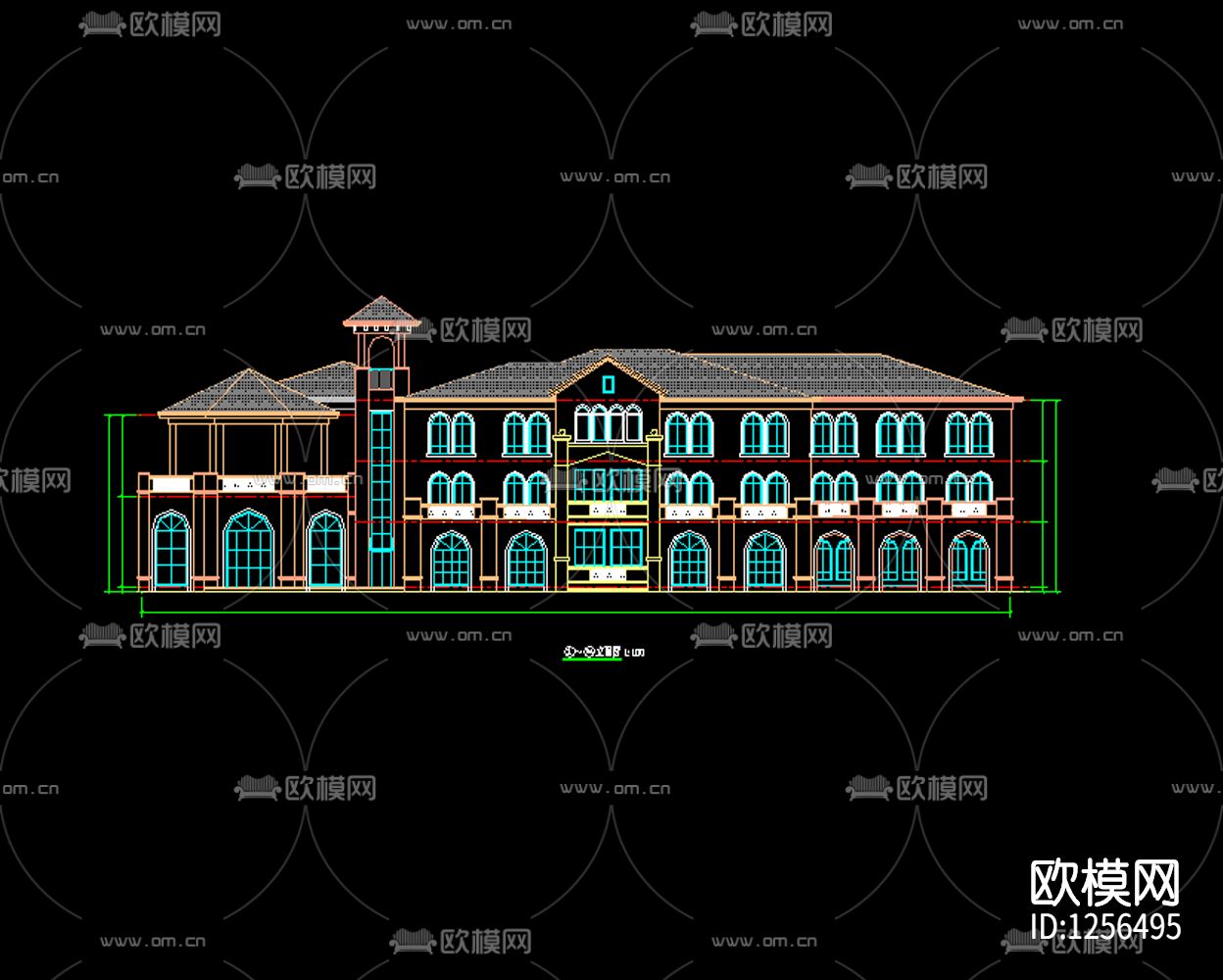 现代幼儿园cad施工图下载（渲染图3）