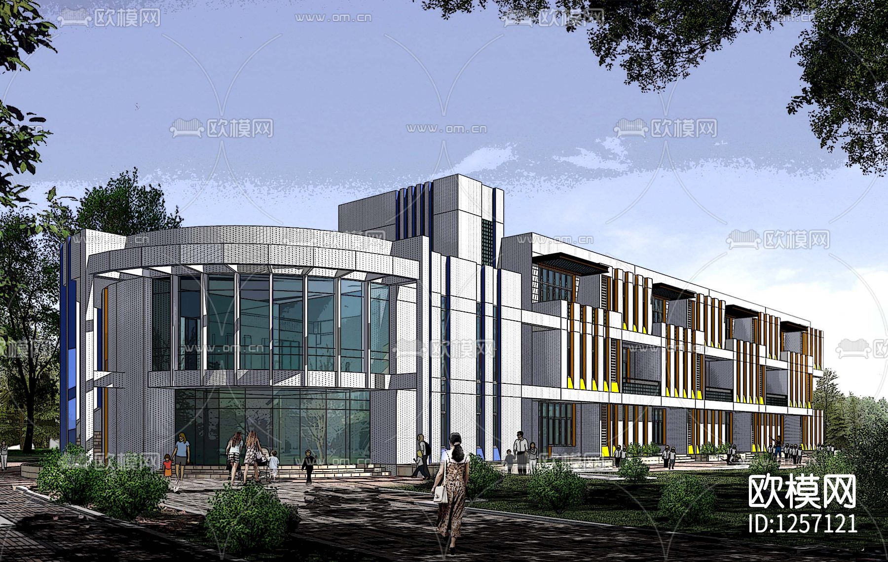 幼儿园cad施工图下载（渲染图3）