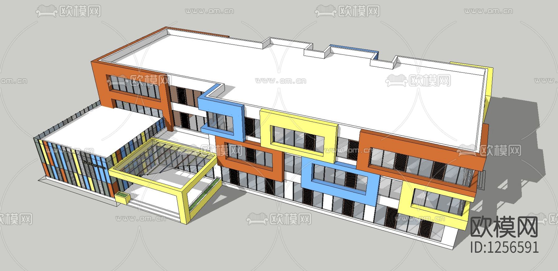 幼儿园设计cad施工图下载（渲染图3）