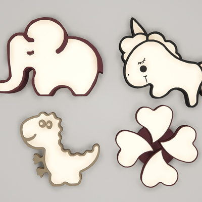  现代儿童卡通吸顶灯su模型 