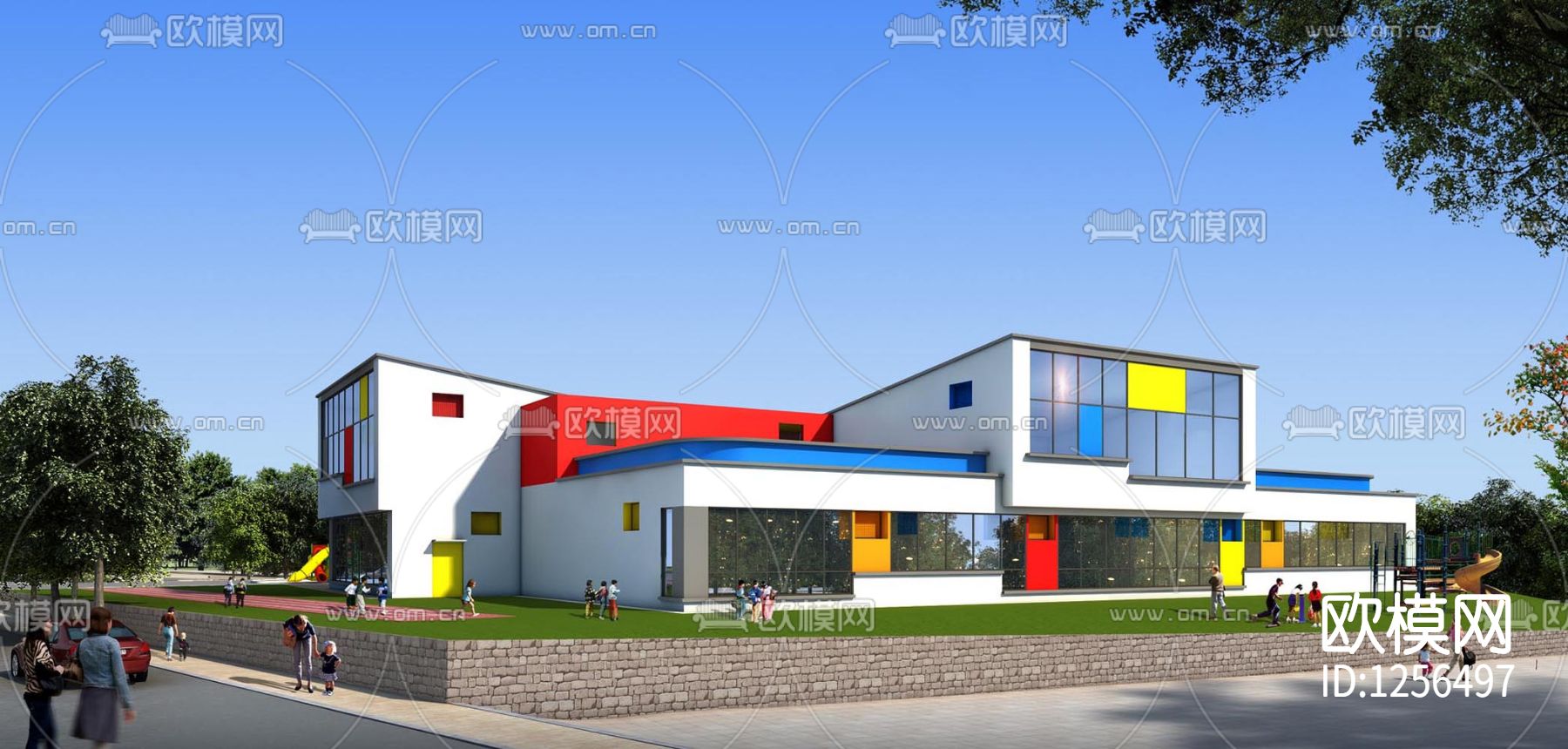 幼儿园设计cad施工图下载（渲染图3）