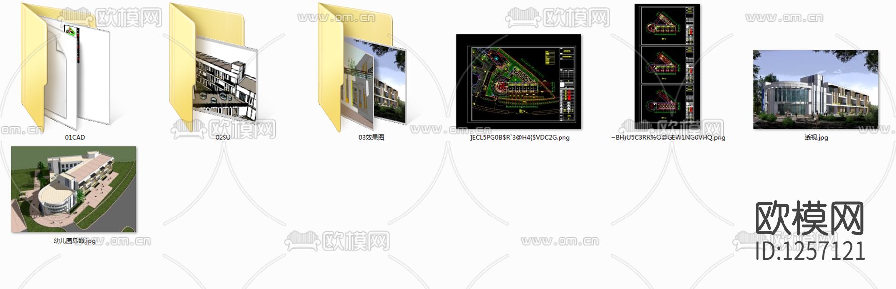 幼儿园cad施工图下载（渲染图2）