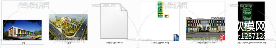 幼兒園cad施工圖下載(渲染圖3)