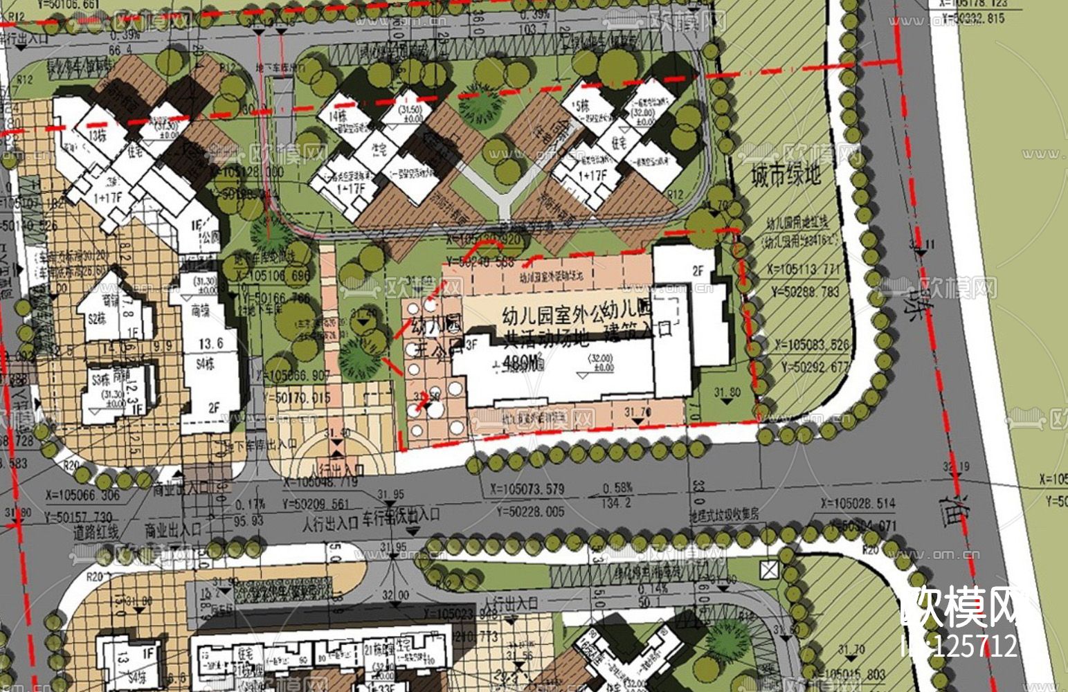 幼儿园cad施工图下载（渲染图3）