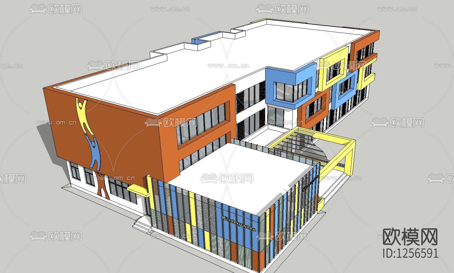 幼儿园设计cad施工图下载（渲染图4）