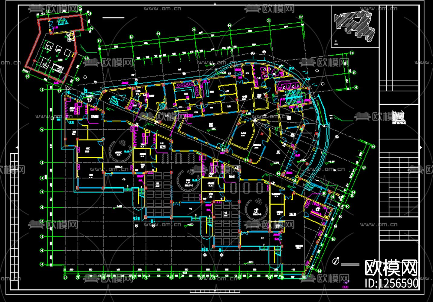 幼儿园设计cad施工图下载（渲染图1）