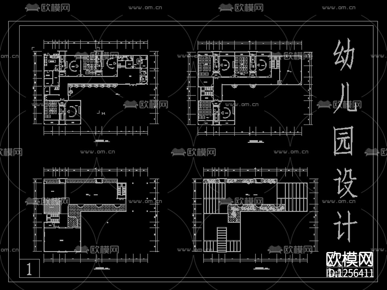 幼儿园设计cad施工图下载（渲染图2）