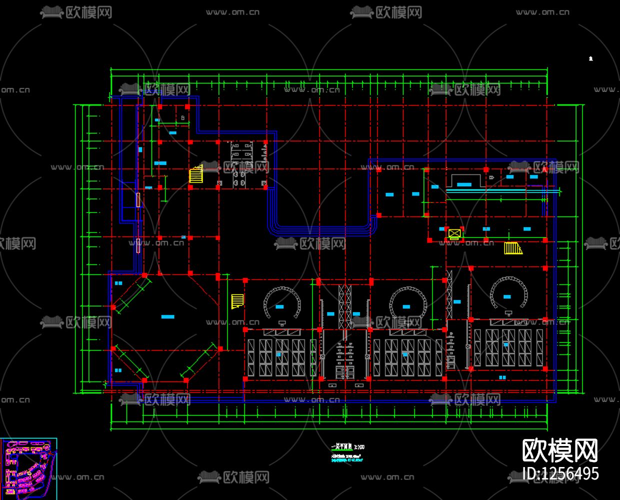现代幼儿园cad施工图下载（渲染图1）
