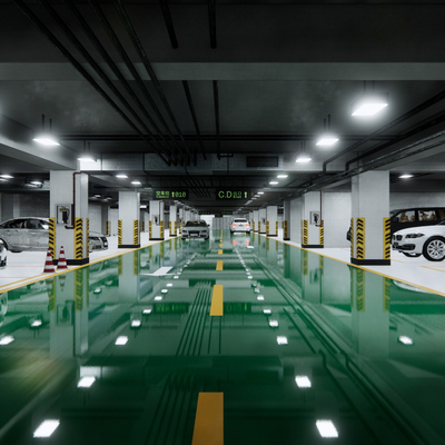 现代地下停车场su模型 