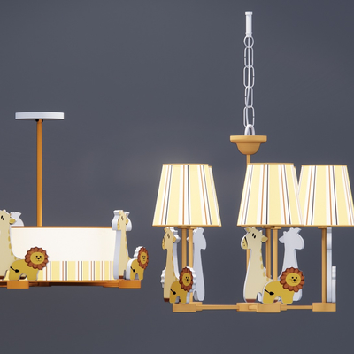  现代儿童卡通灯具吊顶su模型 