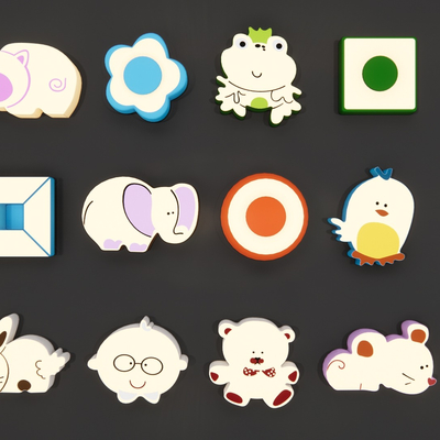  现代儿童卡通吸顶灯su模型 