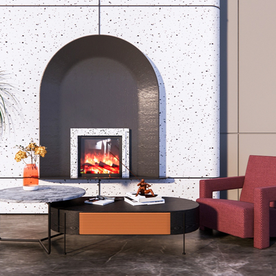  现代茶几布艺休闲沙发su模型 