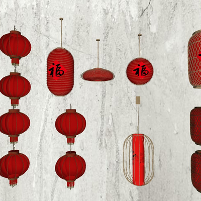  中式灯笼su模型 