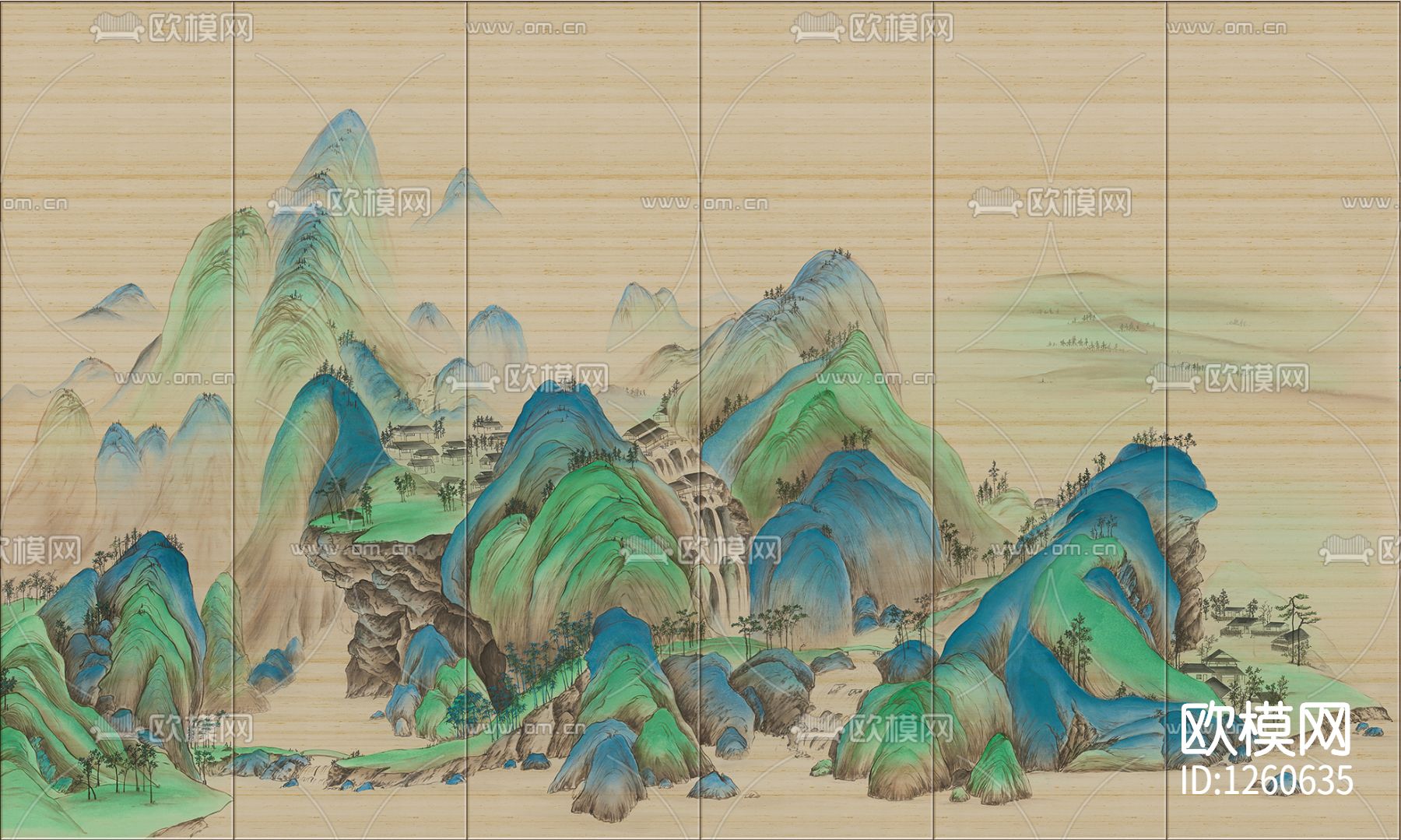 中式手绘花鸟壁画硬包