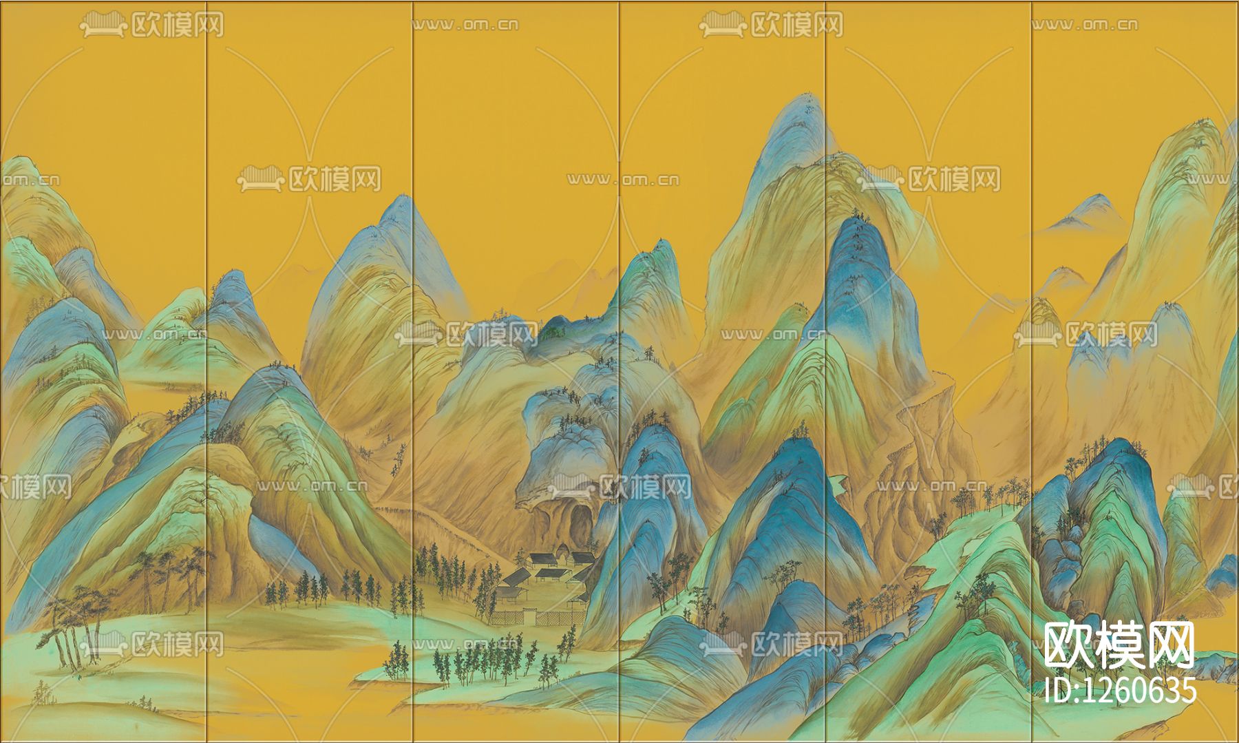 中式手绘花鸟壁画硬包