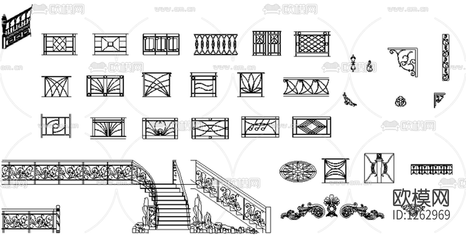 常用平面立面图块大全cad图库下载（渲染图3）