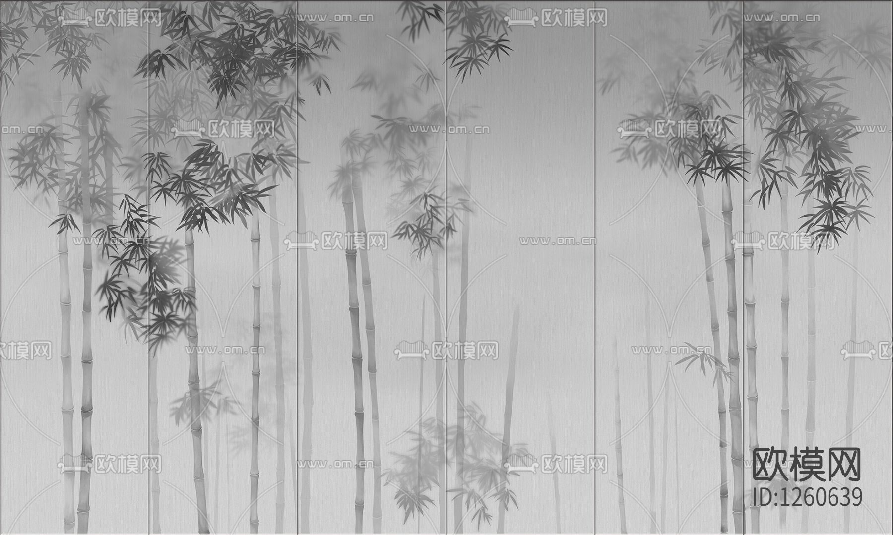 中式手绘花鸟壁画硬包下载（渲染图7）