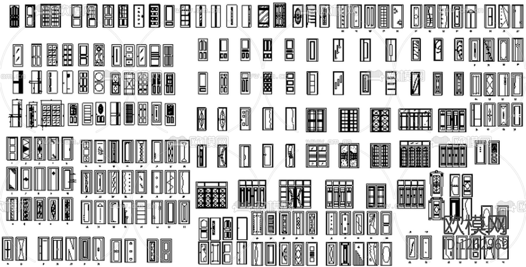 常用平面立面图块大全cad图库下载（渲染图4）