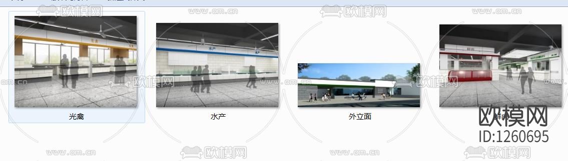 综合菜市场室内装修cad施工图