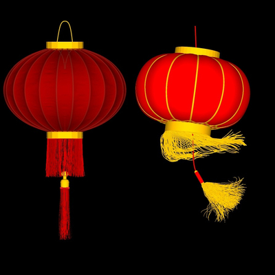  中式灯笼su模型 